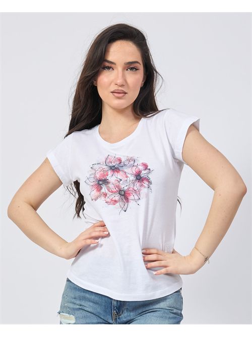 Yes Zee Women's T-Shirt with Flower Print YES ZEE | T257-SG000101